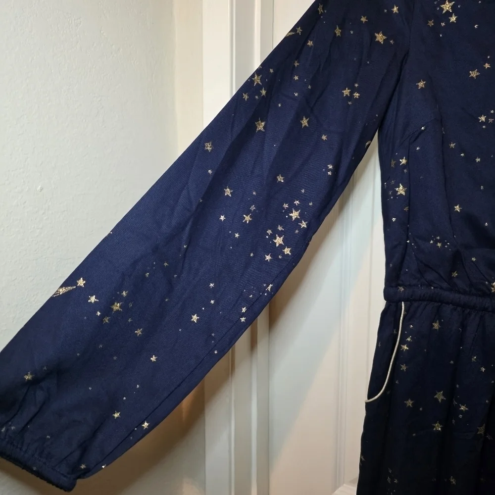 Johnnie B Boden Girls Dress Blue Stars Long Sleeve Size 15-16Y